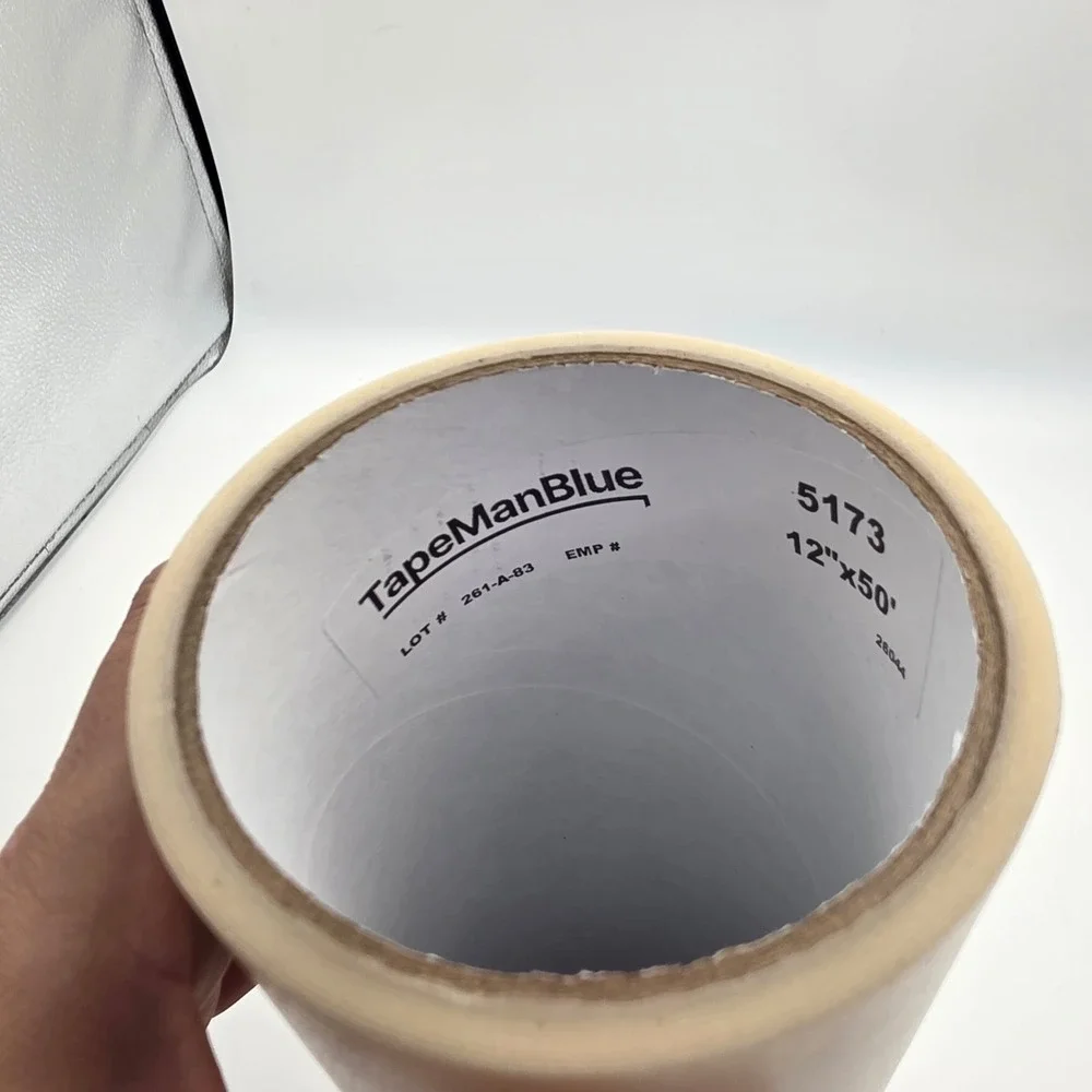 TapeManBlue Clear Transfer Tape for Vinyl 12in x 50ft Roll Medium Tack 5173 O3;4
